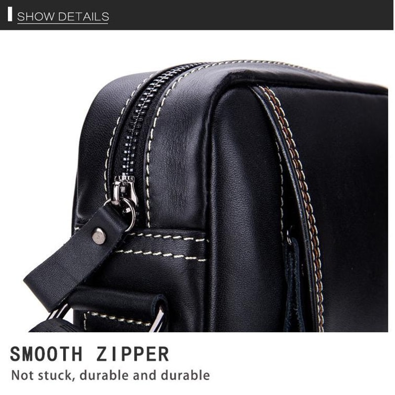 Men Genuine Leather Crossbody Bag Compact First Layer Cowhide Shoulder Travel Pouch 3