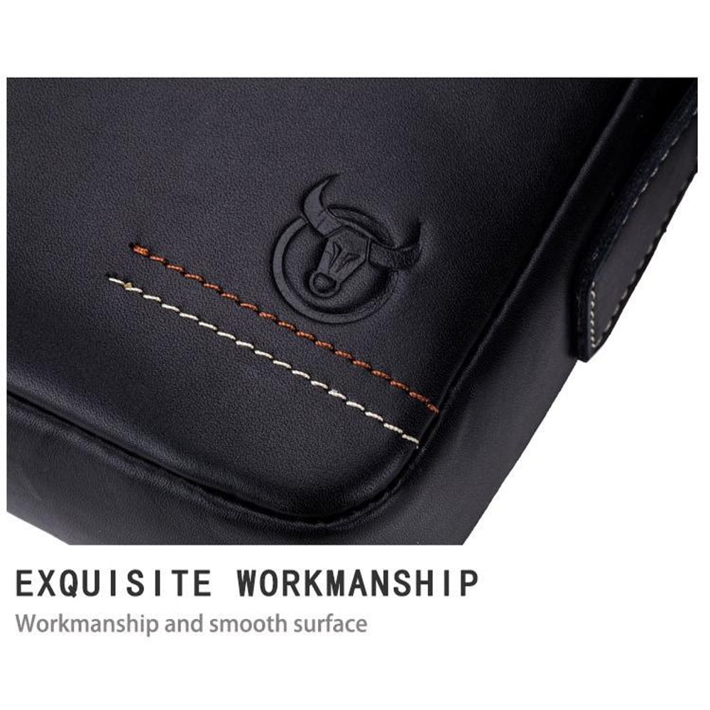 Men Genuine Leather Crossbody Bag Compact First Layer Cowhide Shoulder Travel Pouch 4
