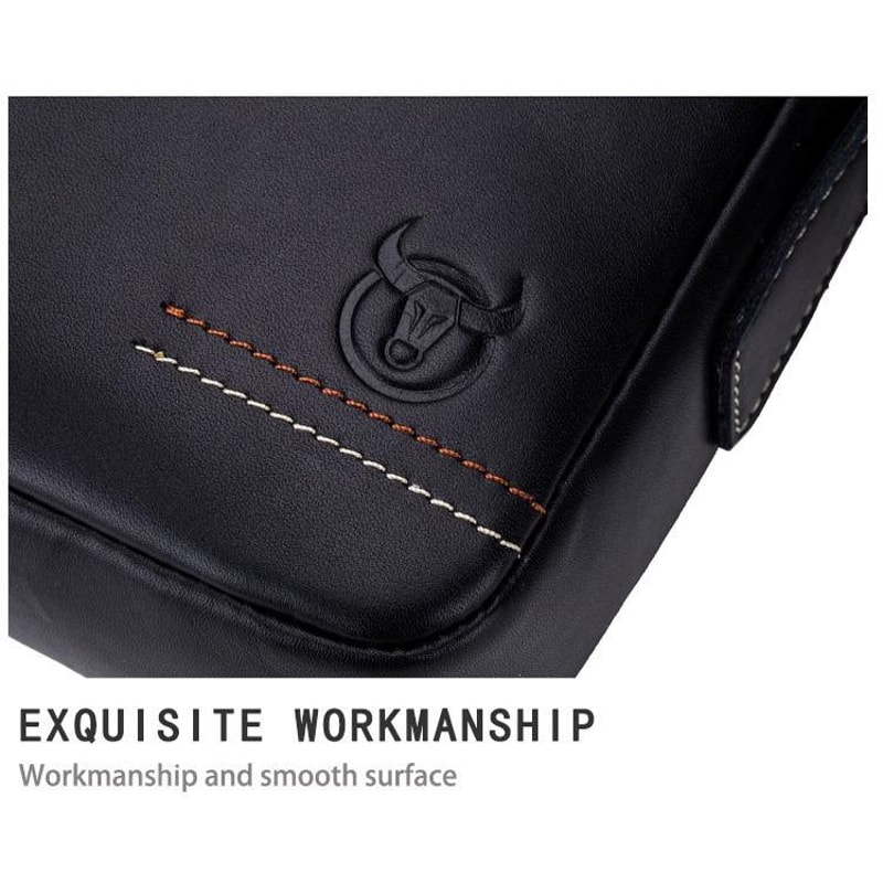 Men Genuine Leather Crossbody Bag Compact First Layer Cowhide Shoulder Travel Pouch 4
