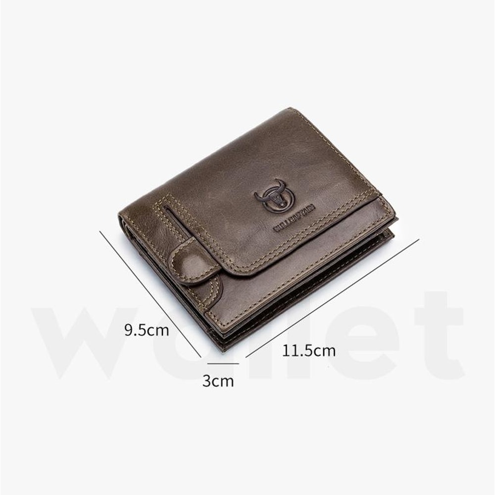 RFID Blocking Cowhide Leather Wallet For Men Slim Bifold With Coin Pocket And ID Holder 1