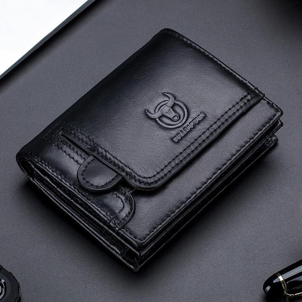RFID Blocking Cowhide Leather Wallet For Men Slim Bifold With Coin Pocket And ID Holder 5