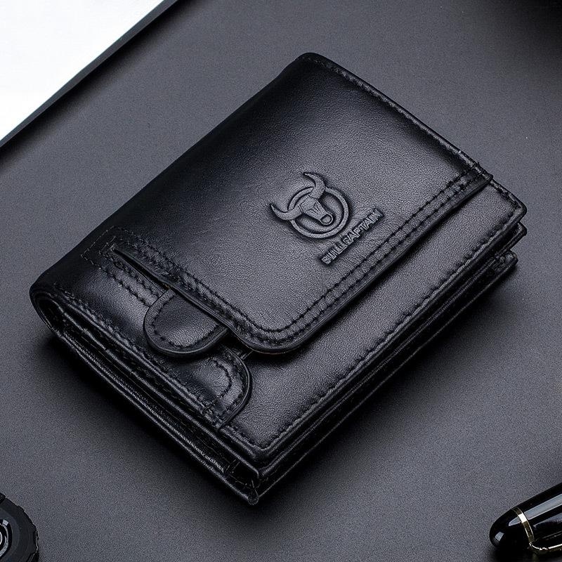 RFID Blocking Cowhide Leather Wallet For Men Slim Bifold With Coin Pocket And ID Holder 5