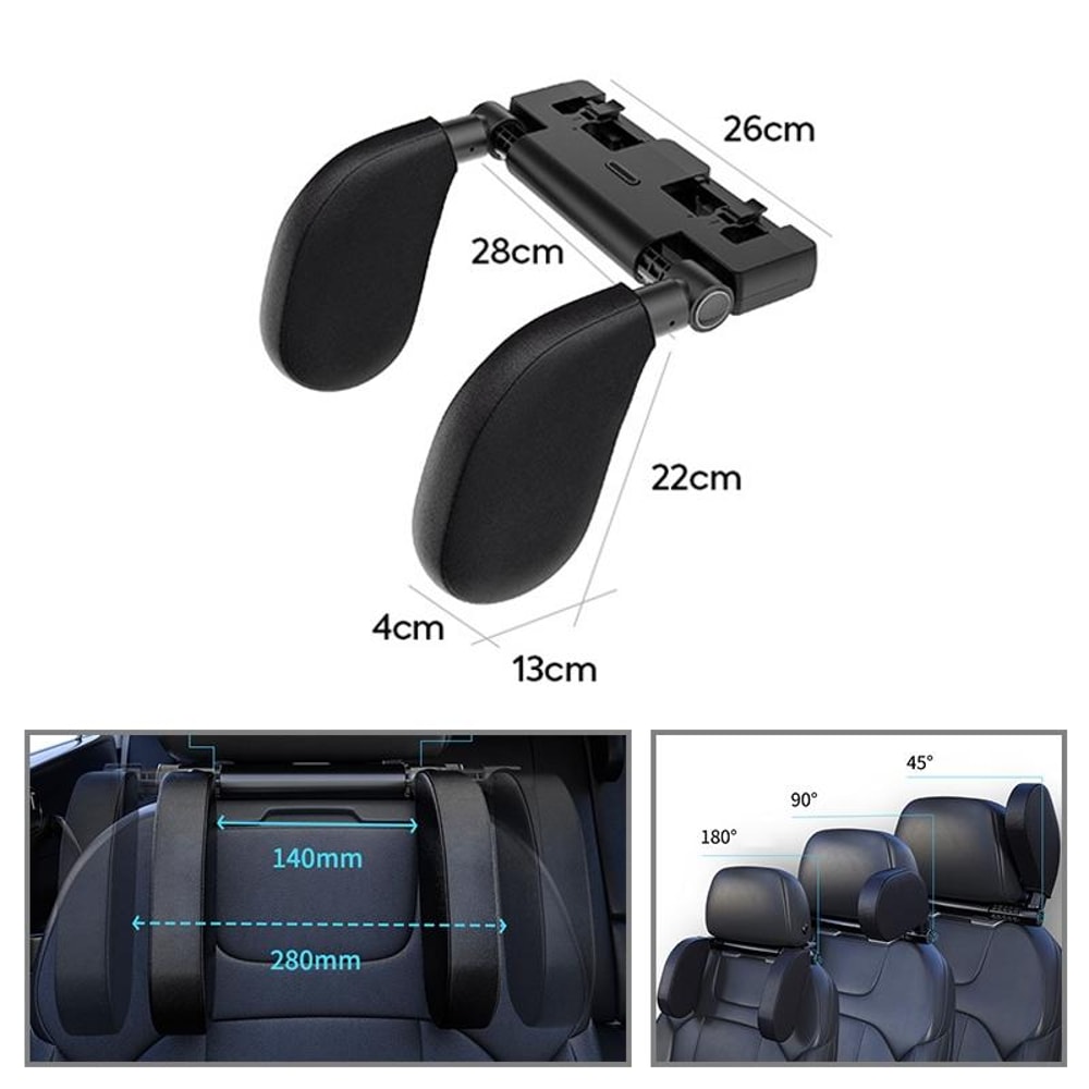 Ergonomic Memory Foam Car Neck Rest Pillow With Phone Holder Hook 2