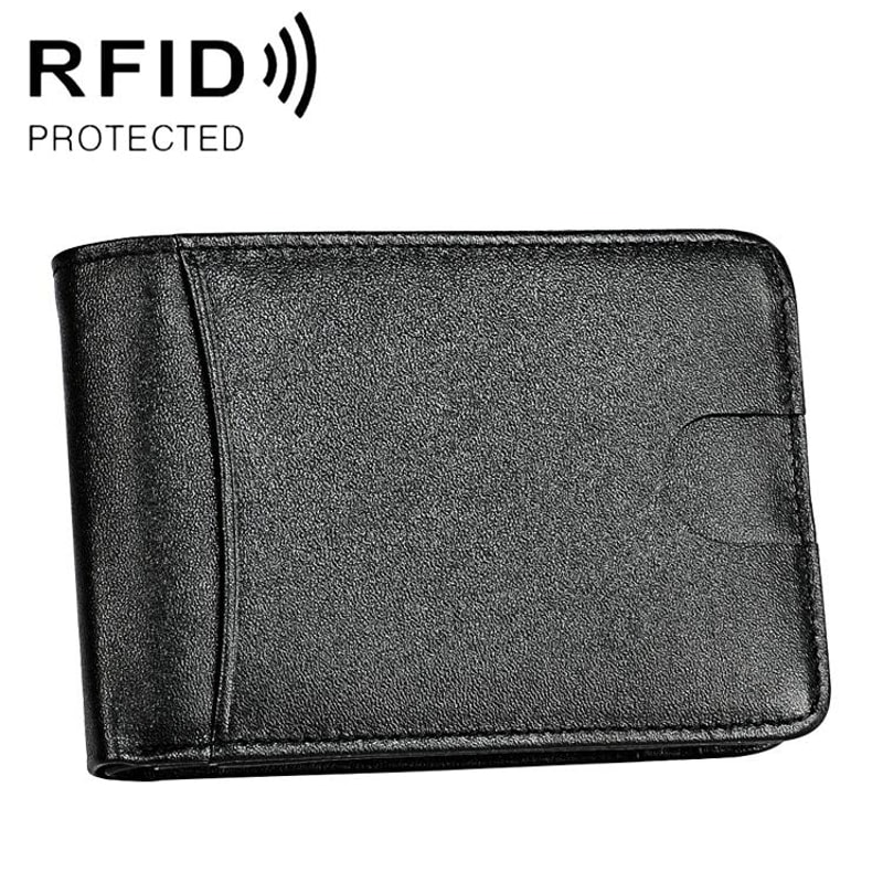 Slim RFID Blocking Wallet Crazy Horse Leather Mini Card Holder For Men And Women 0