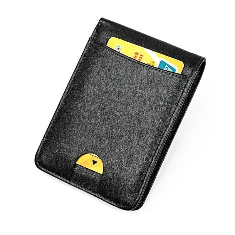 Slim RFID Blocking Wallet Crazy Horse Leather Mini Card Holder For Men And Women 1