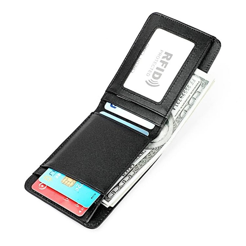 Slim RFID Blocking Wallet Crazy Horse Leather Mini Card Holder For Men And Women 2
