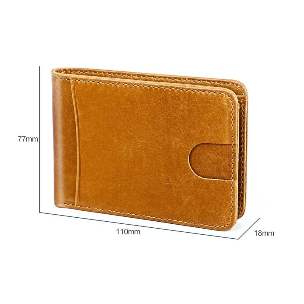 Slim RFID Blocking Wallet Crazy Horse Leather Mini Card Holder For Men And Women 3