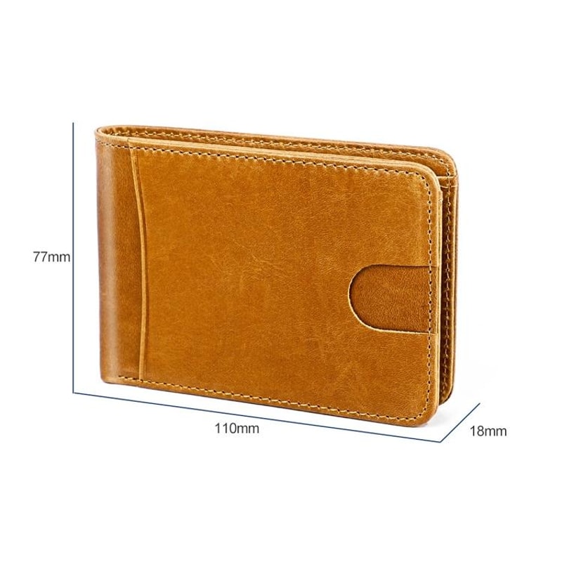 Slim RFID Blocking Wallet Crazy Horse Leather Mini Card Holder For Men And Women 3