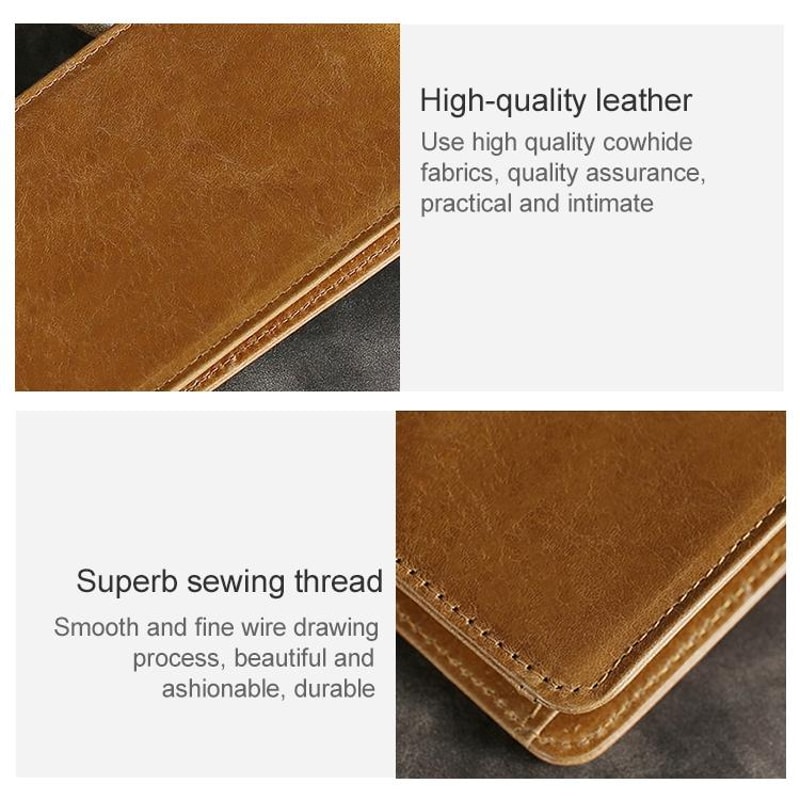 Slim RFID Blocking Wallet Crazy Horse Leather Mini Card Holder For Men And Women 5