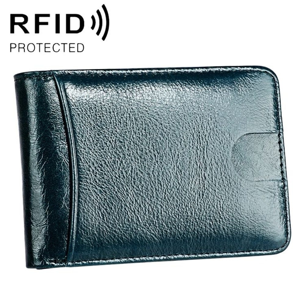 Slim RFID Blocking Wallet Crazy Horse Leather Mini Card Holder For Men And Women 10