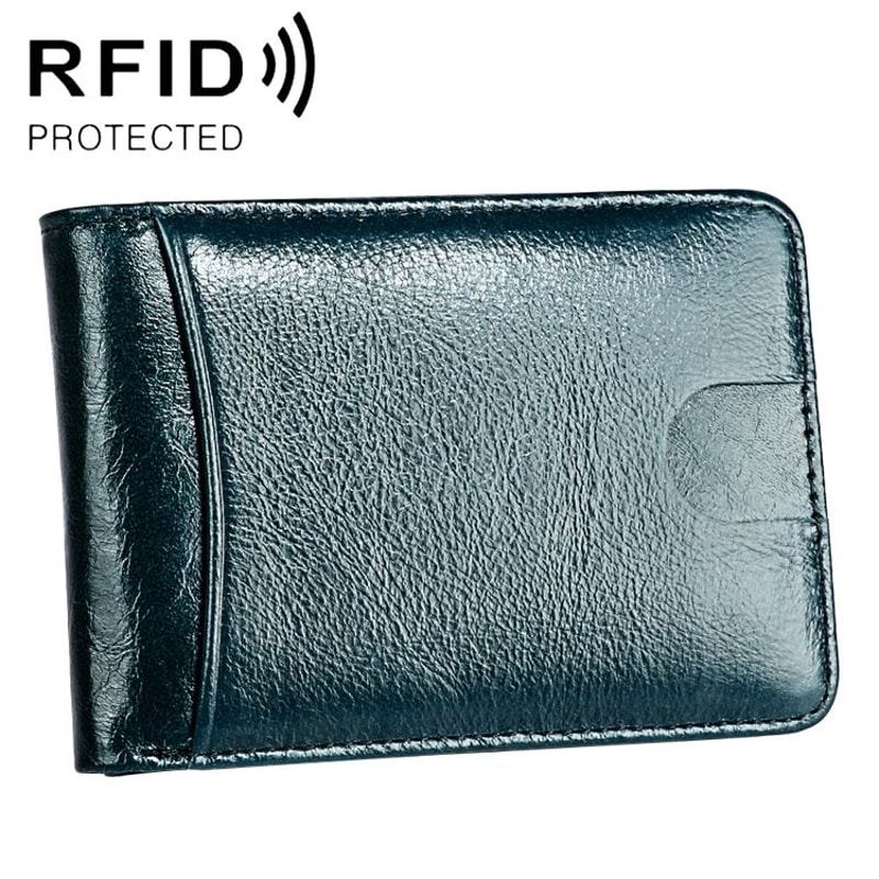 Slim RFID Blocking Wallet Crazy Horse Leather Mini Card Holder For Men And Women 10
