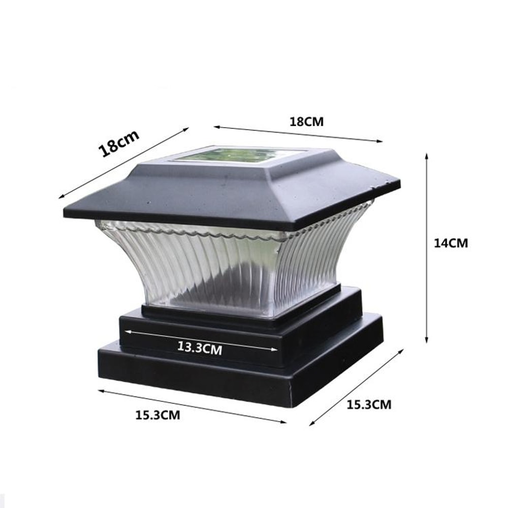 Solar Garden Light Waterproof LED Column Lamp For Outdoor Fence And Pathway Lighting 2
