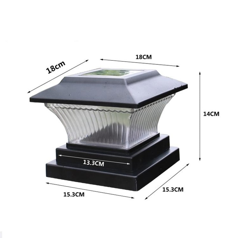 Solar Garden Light Waterproof LED Column Lamp For Outdoor Fence And Pathway Lighting 2