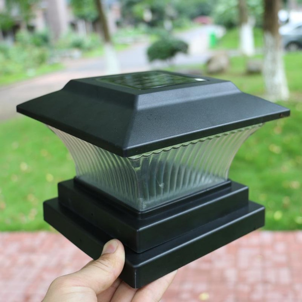 Solar Garden Light Waterproof LED Column Lamp For Outdoor Fence And Pathway Lighting 4