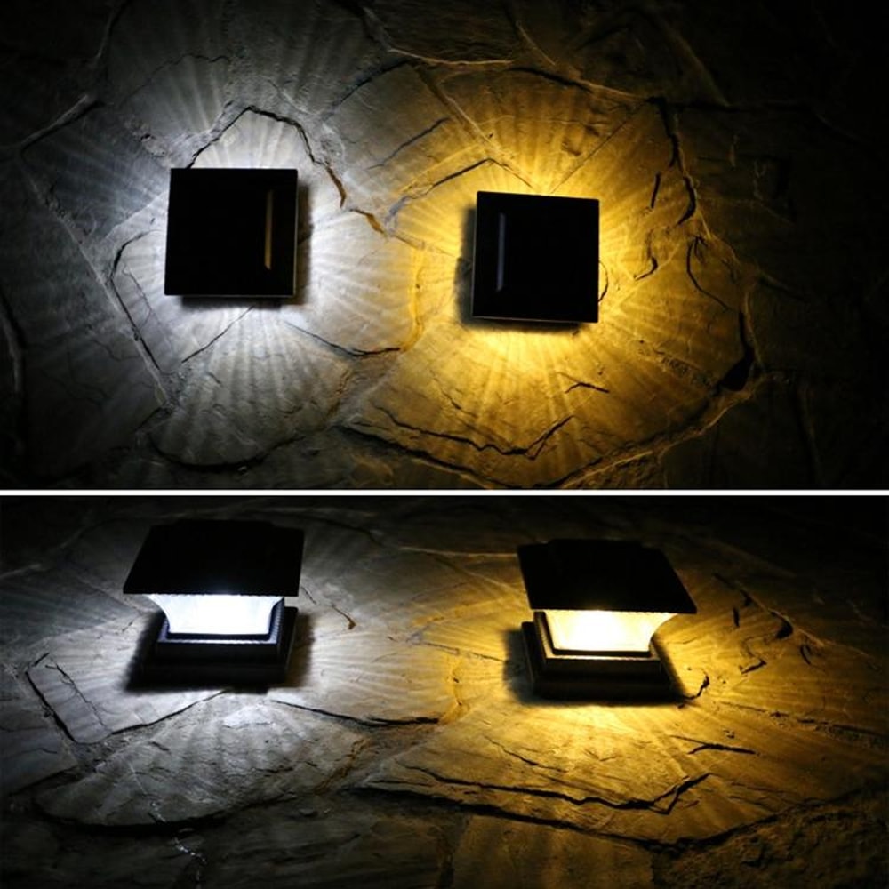Solar Garden Light Waterproof LED Column Lamp For Outdoor Fence And Pathway Lighting 5
