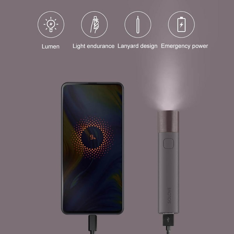 Rechargeable LED Flashlight Power Bank Portable Camping Bike Light 7
