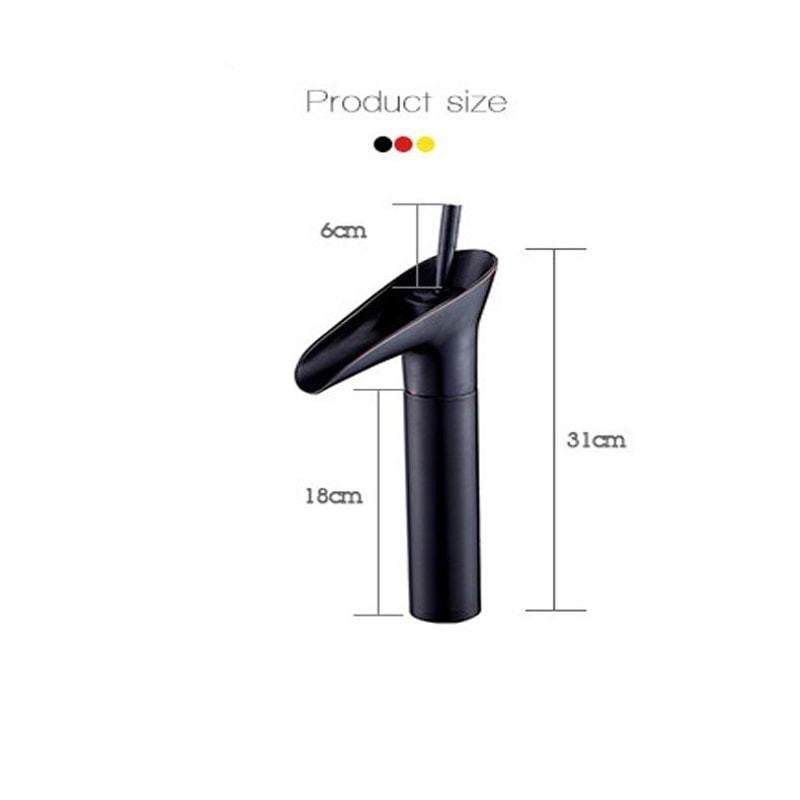 Waterfall Bathroom Faucet Brass Hot Cold Mixer Tap For Modern Washbasins 2
