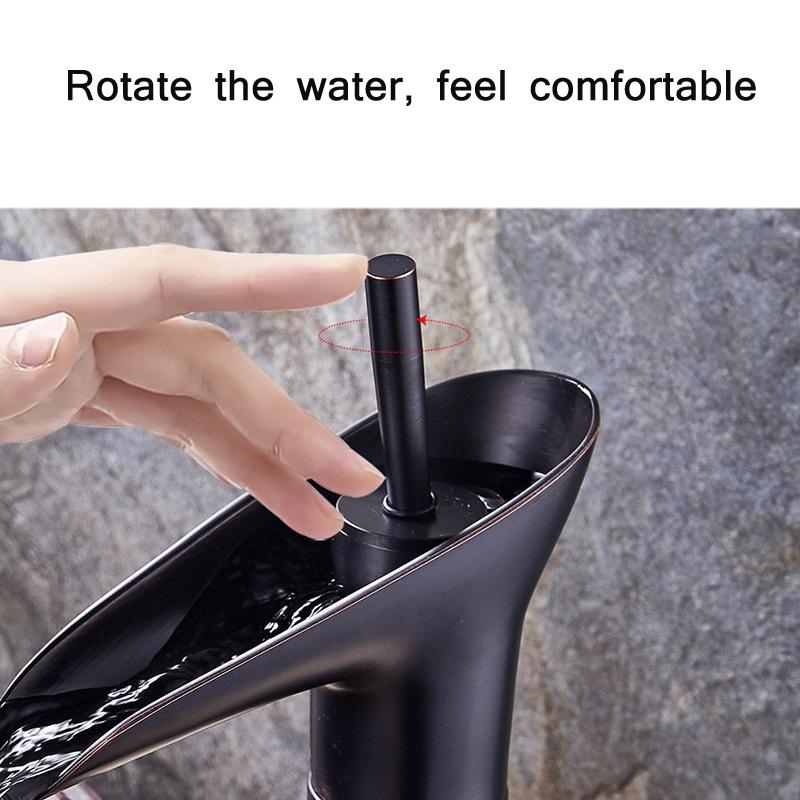 Waterfall Bathroom Faucet Brass Hot Cold Mixer Tap For Modern Washbasins 3