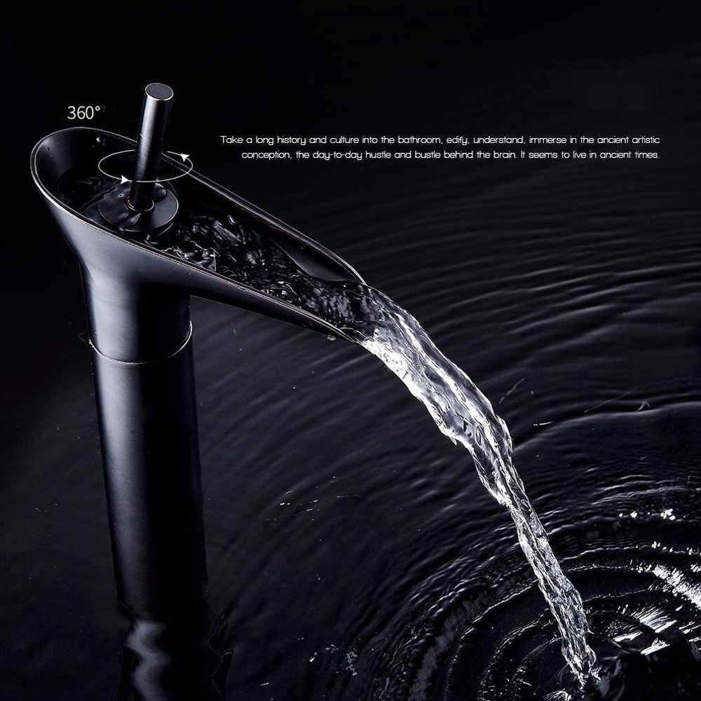 Waterfall Bathroom Faucet Brass Hot Cold Mixer Tap For Modern Washbasins 5