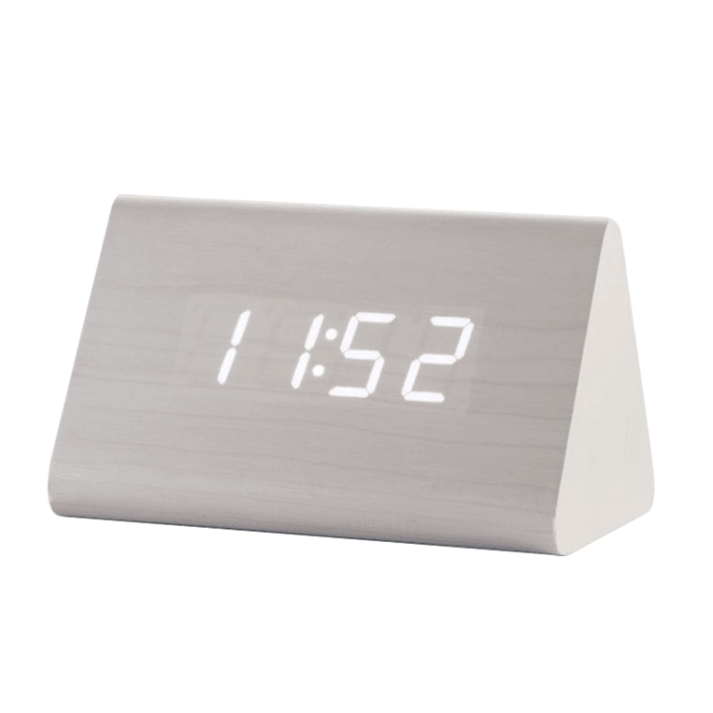 Luminous Wooden Digital Alarm Clock With Voice Control Temperature Display 11