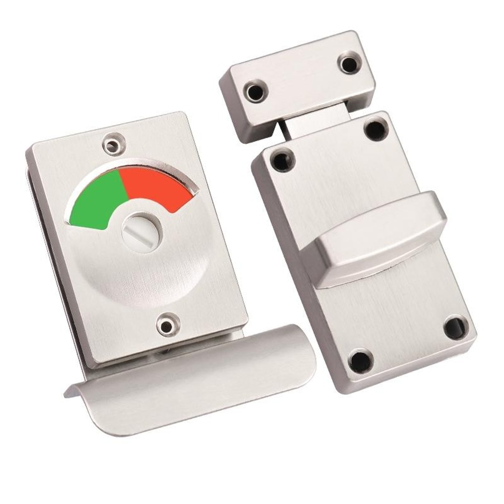 Stainless Steel Toilet Indicator Lock Red Green Bathroom Door Lock With Privacy Handle 1