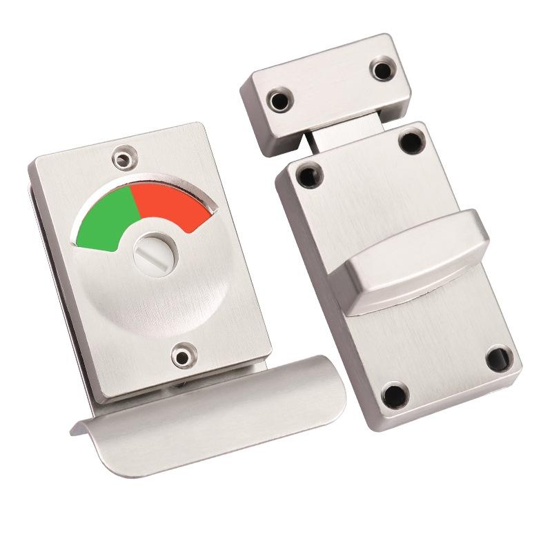 Stainless Steel Toilet Indicator Lock Red Green Bathroom Door Lock With Privacy Handle 1