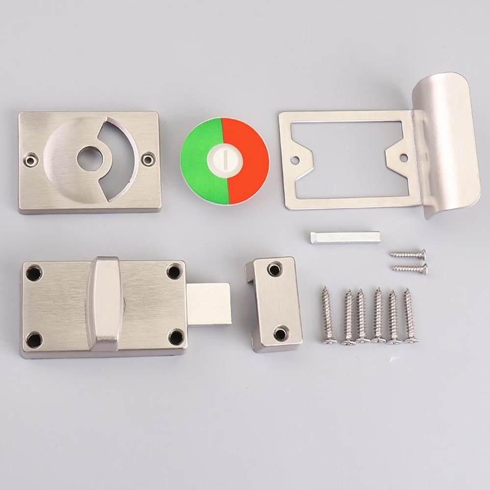 Stainless Steel Toilet Indicator Lock Red Green Bathroom Door Lock With Privacy Handle 9