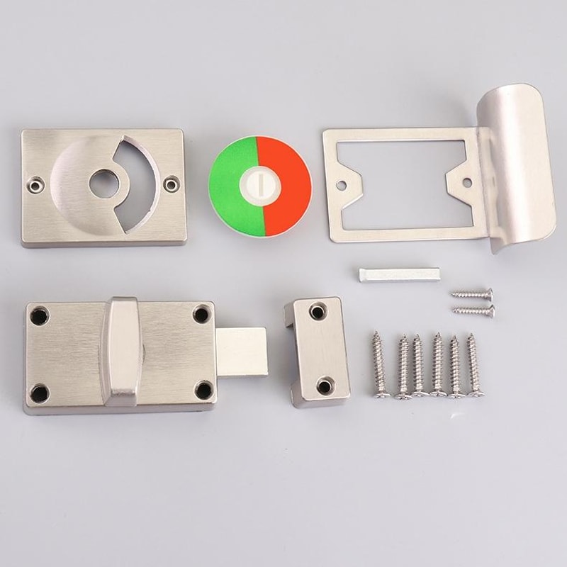 Stainless Steel Toilet Indicator Lock Red Green Bathroom Door Lock With Privacy Handle 9