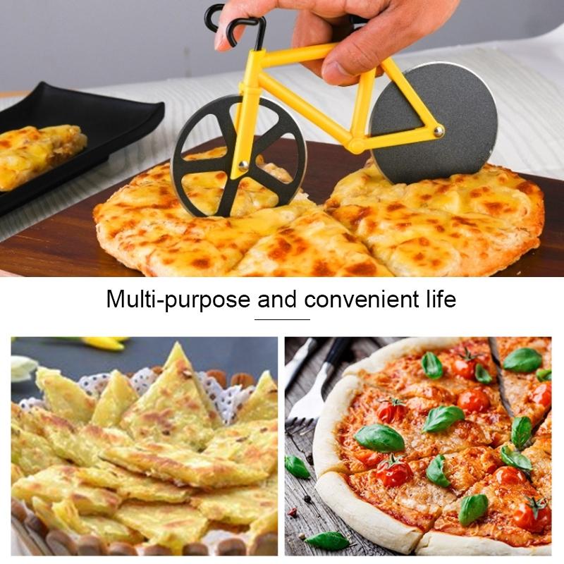 Bicycle Pizza Cutter Wheel Stainless Steel pizza cutter Kitchen Tool Random Color