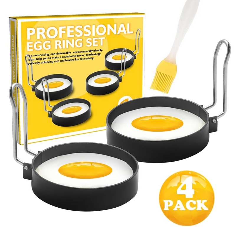 Non Stick Egg Ring Mold With Foldable Handle For Perfect Omelettes And Pancakes 7
