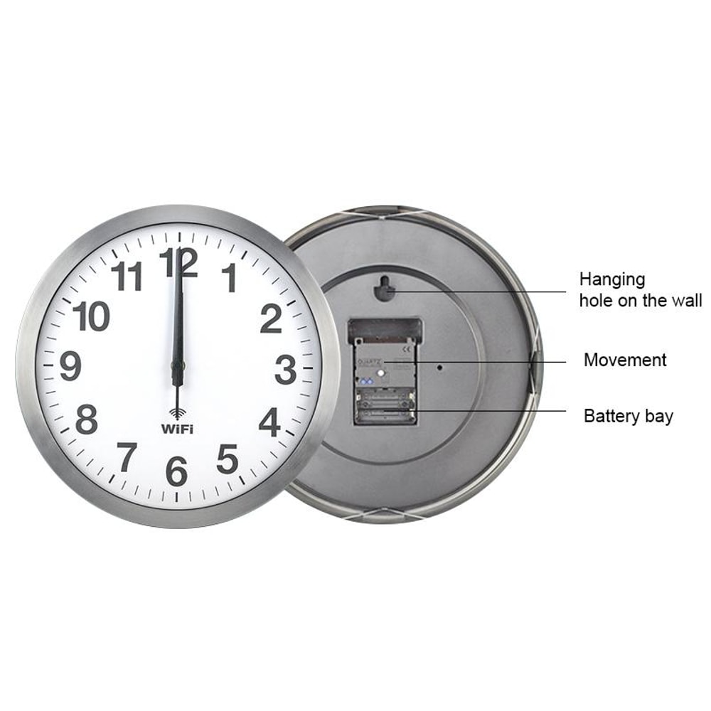 12 Inch Smart WiFi Wall Clock With Auto Time Sync Silent Modern Minimalist Clock 3