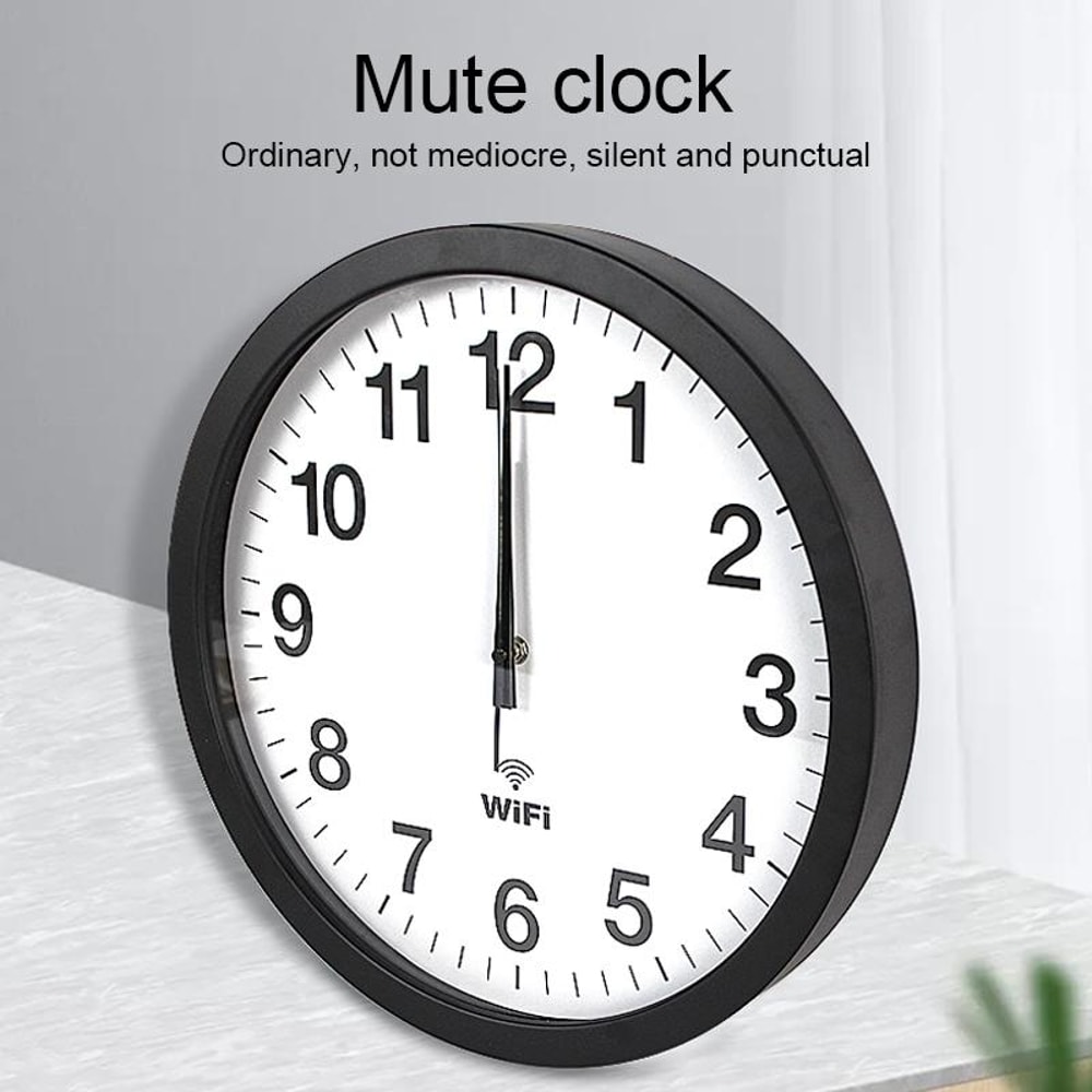 12 Inch Smart WiFi Wall Clock With Auto Time Sync Silent Modern Minimalist Clock 6