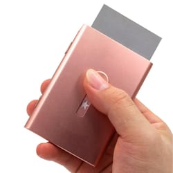 ultra slim aluminum business card holder with push-up dispenser wallet case