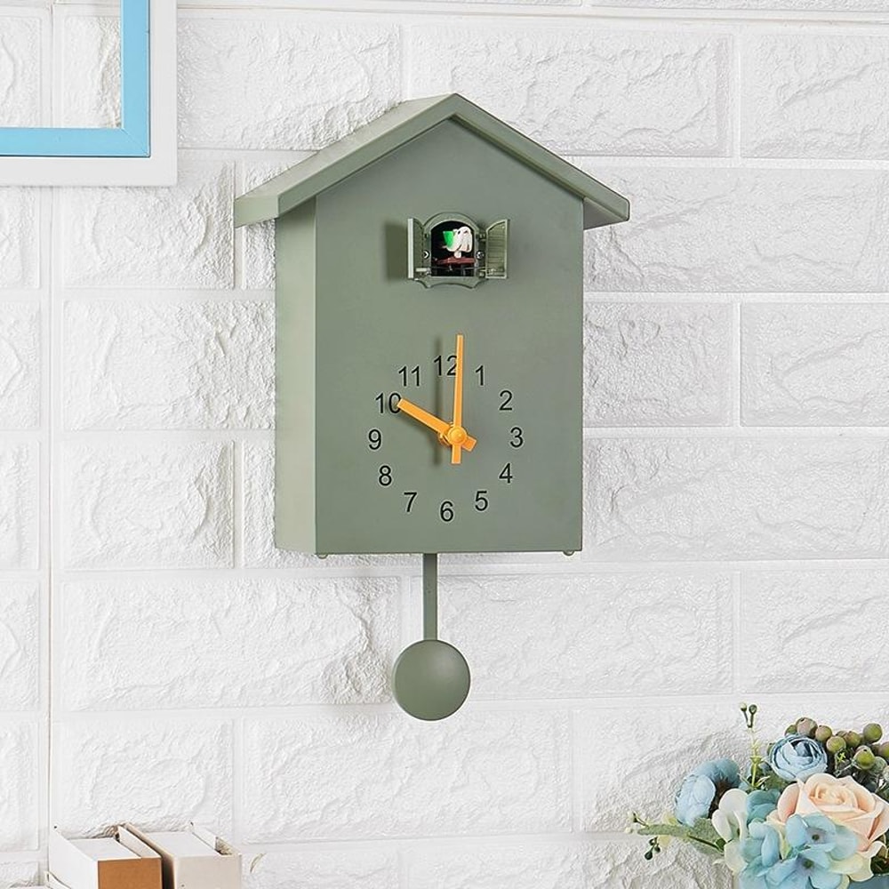 Vintage Cuckoo Clock With Bird Call Hourly Decorative Wall Clock For Home Living 7