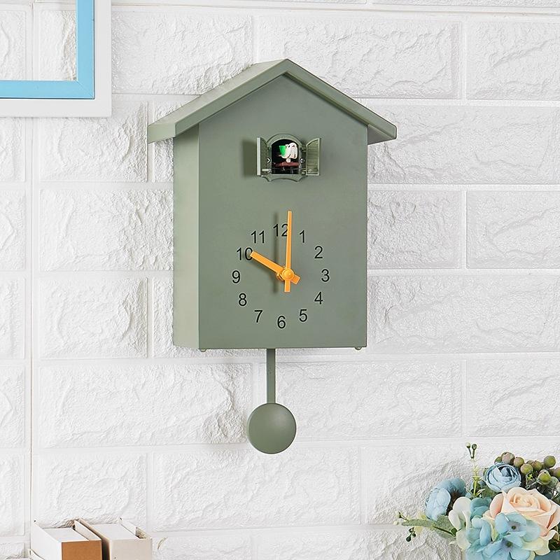Vintage Cuckoo Clock With Bird Call Hourly Decorative Wall Clock For Home Living 7