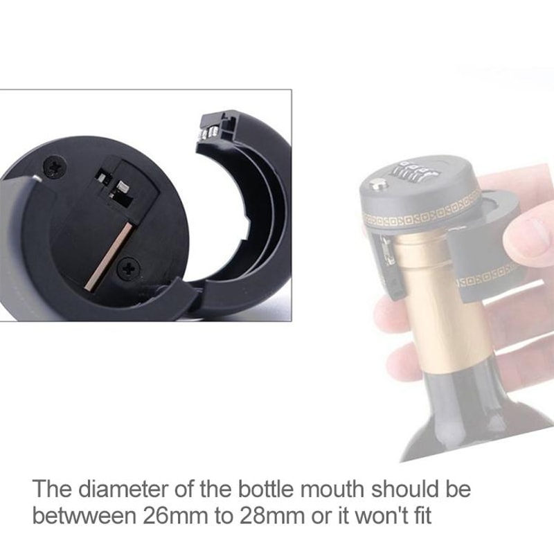 SecureLock Wine Bottle Cap With Wine Bottle Lock And Combination Bottle Lock For Freshness Protect 4