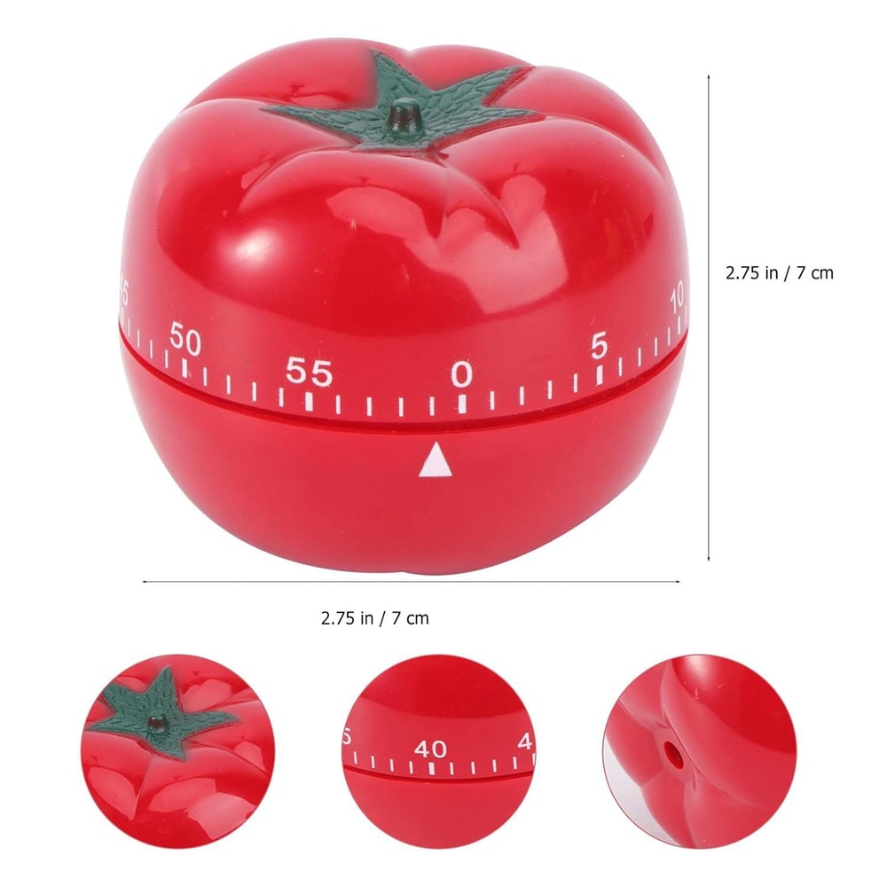 Cute Tomato Kitchen Timer Mechanical Cooking Timer Alarm For Baking Study Focus 1