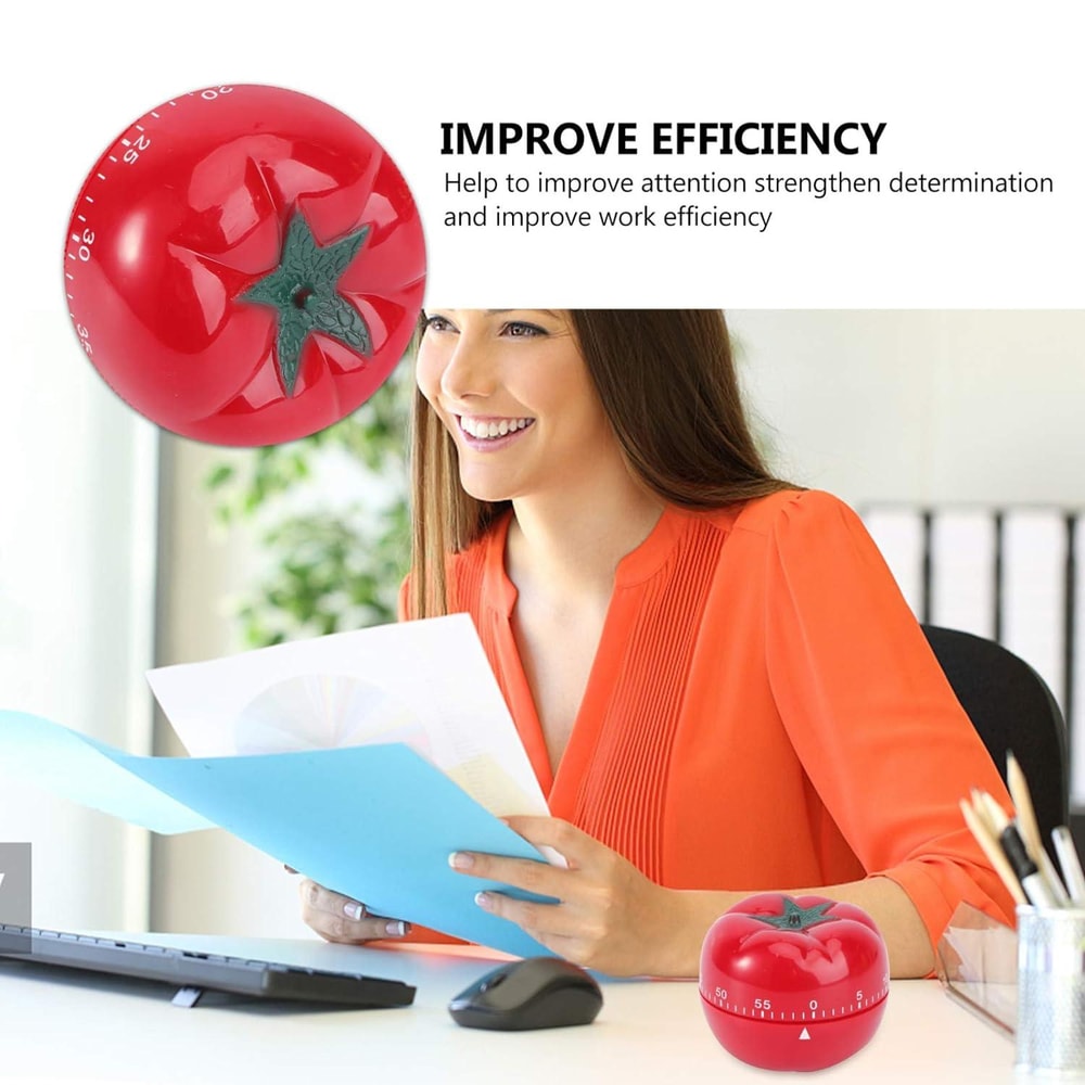 Cute Tomato Kitchen Timer Mechanical Cooking Timer Alarm For Baking Study Focus 5