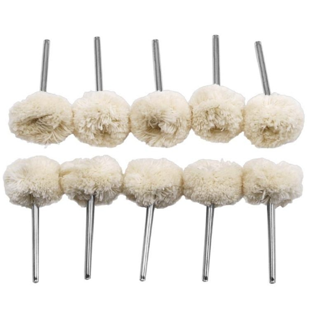 10PCS Wool Polishing Wheel Set For Rotary Tools Precision Finishing Kit 2