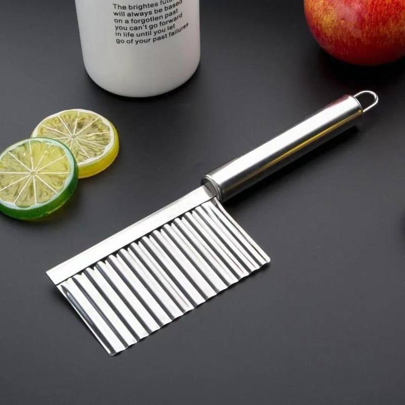 Stainless Steel Crinkle Cutter Knife For Wavy Fries Veggies Durable French Fry Cutter 1
