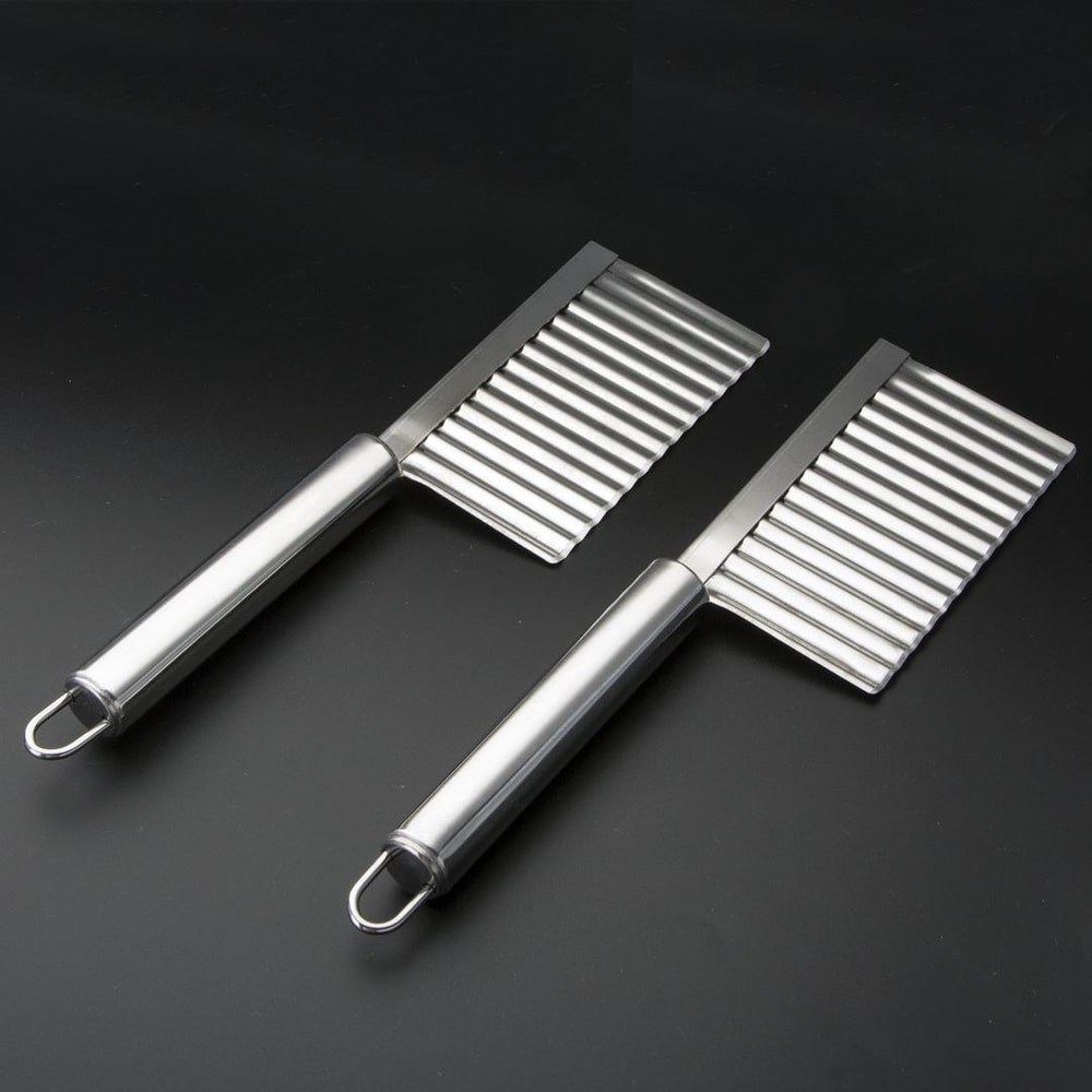 Stainless Steel Crinkle Cutter Knife For Wavy Fries Veggies Durable French Fry Cutter 2