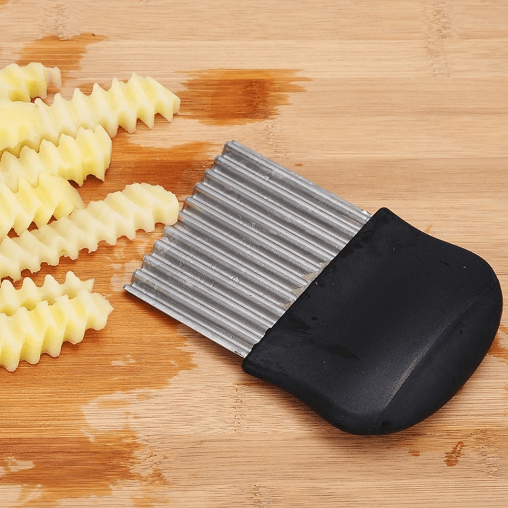 Stainless Steel Crinkle Cutter Knife For Wavy Fries Veggies Durable French Fry Cutter 4
