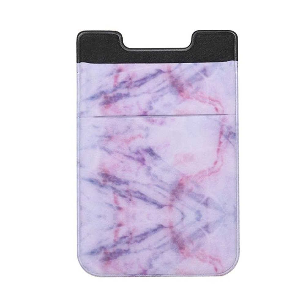 Marble Pattern Phone Card Holder With Stretch Pocket Slim Stickon Wallet For Phone 7