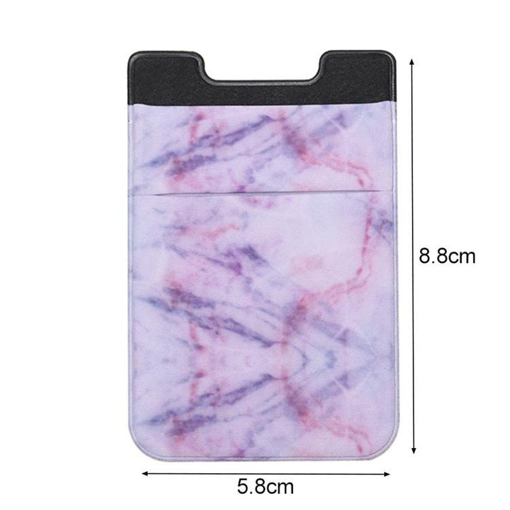 Marble Pattern Phone Card Holder With Stretch Pocket Slim Stickon Wallet For Phone 1