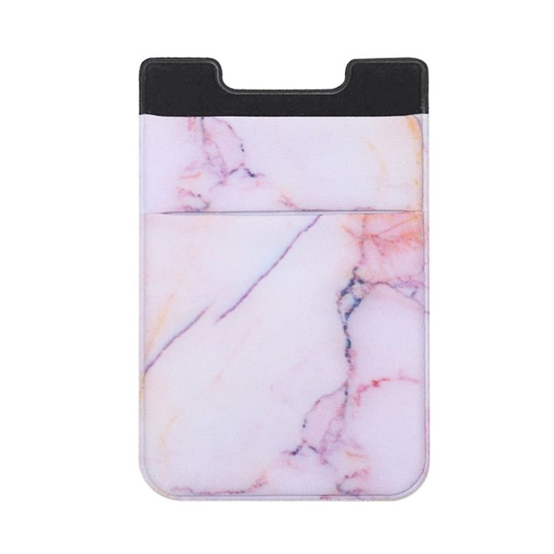 Marble Pattern Phone Card Holder With Stretch Pocket Slim Stickon Wallet For Phone 11