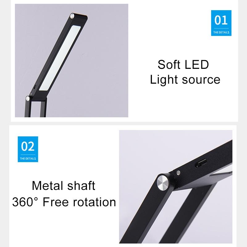 Foldable LED Desk Lamp USB Rechargeable Eye Protection Light For Study And Work 5