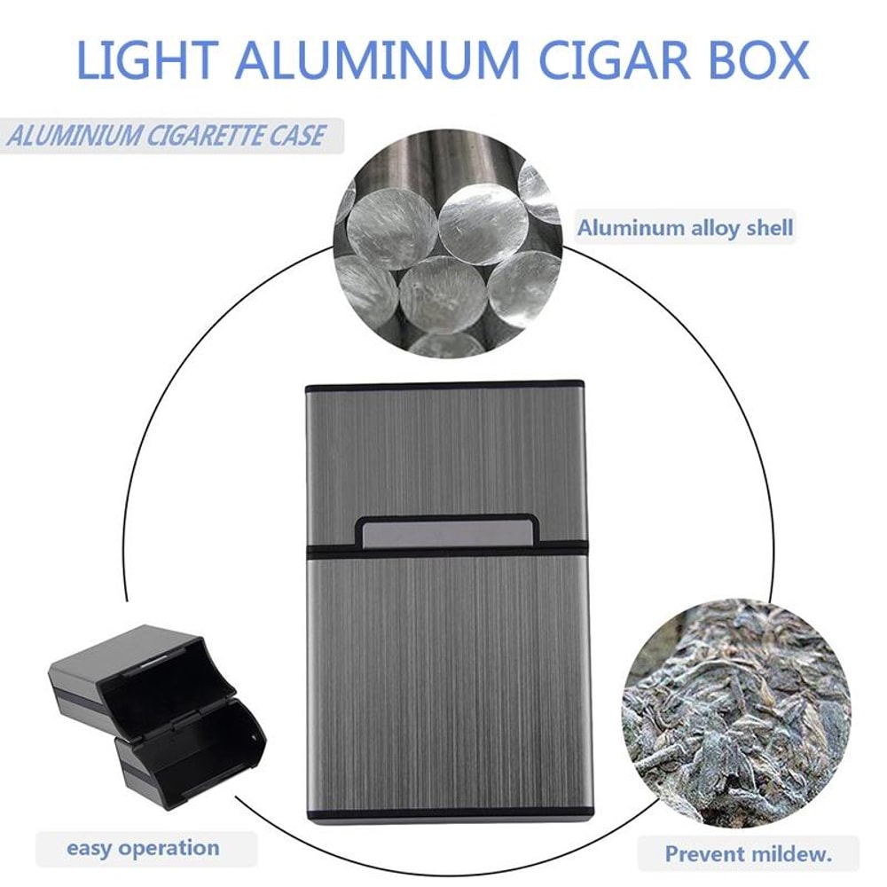 Slim Aluminum Cigarette Case Pocket Holder Durable Waterproof Tobacco Storage Box 7