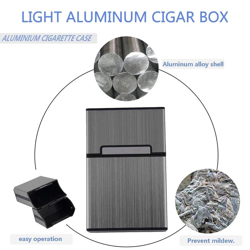 Slim Aluminum Cigarette Case Pocket Holder Durable Waterproof Tobacco Storage Box 7