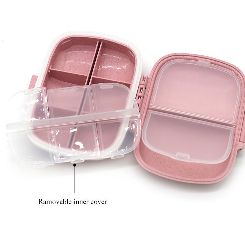 Portable 8Grid Pill Organizer Travel Case Set Leakproof Medicine Storage Box 3