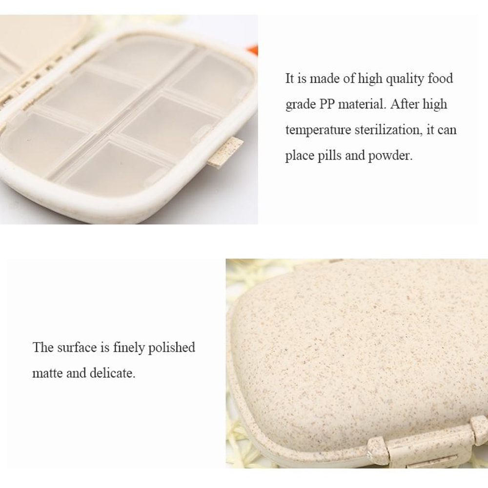 Portable 8Grid Pill Organizer Travel Case Set Leakproof Medicine Storage Box 7
